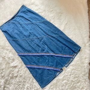 Vintage Y2K Carolina Blues by Carolina Colors Denim Maxi Skirt Size L RN 37080